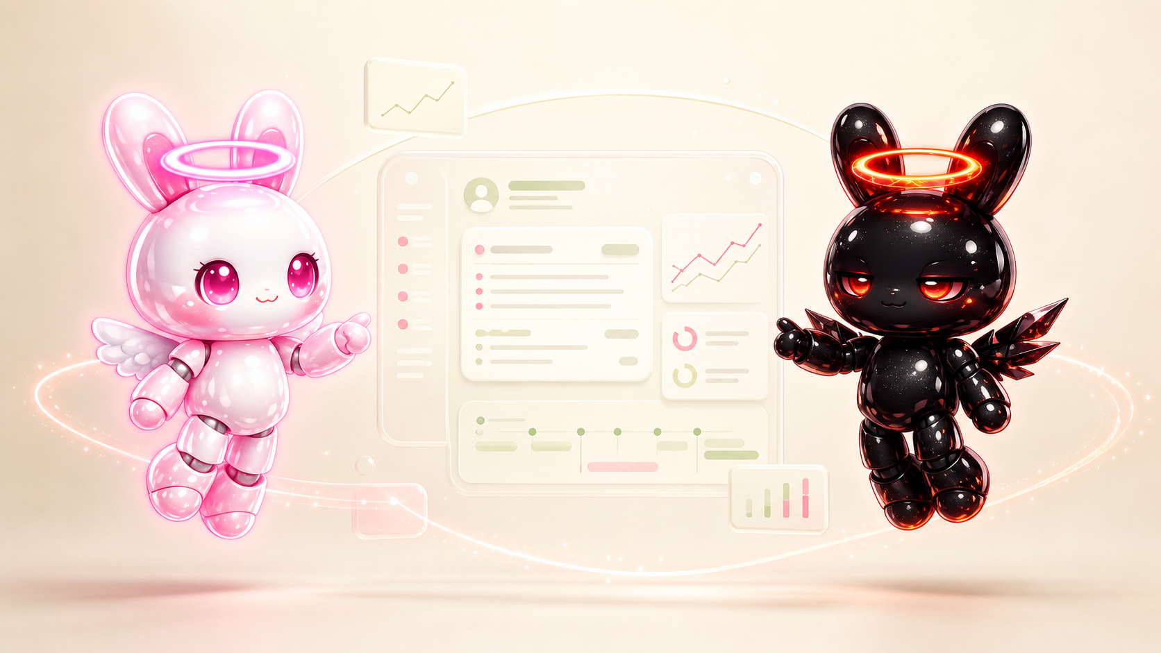 MimiとRamiのAI相棒アプリを表現したプロダクトビジュアル